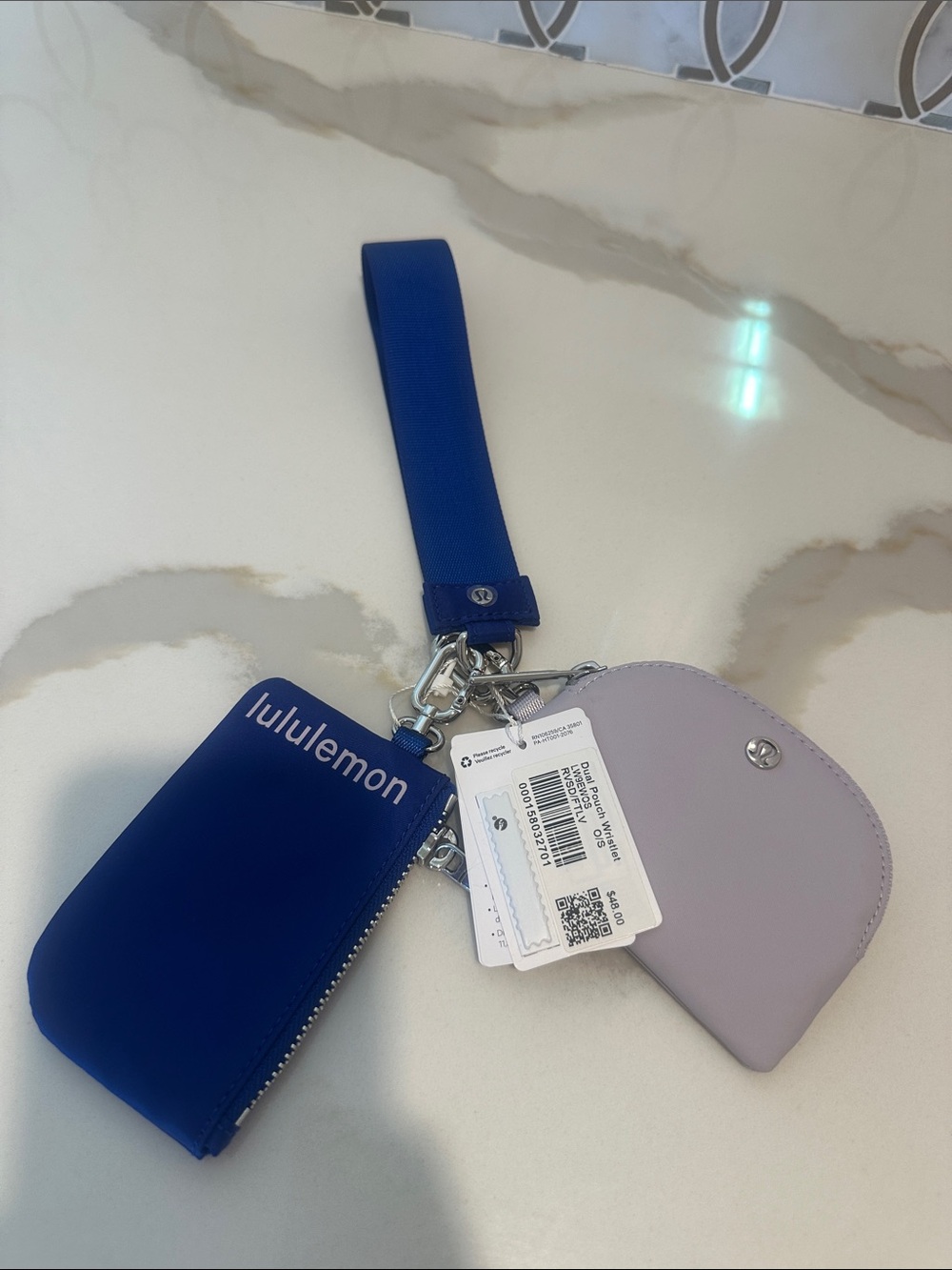 NTW Lululemon Dual Pouch Wristlet Riverside/Faint Lavender